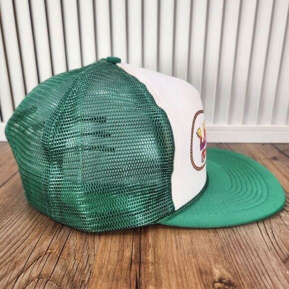 VTG Laramie Tires Snapback Trucker Hat Cap White Green Colorful Logo Farmer Mesh - Picture 4 of 10
